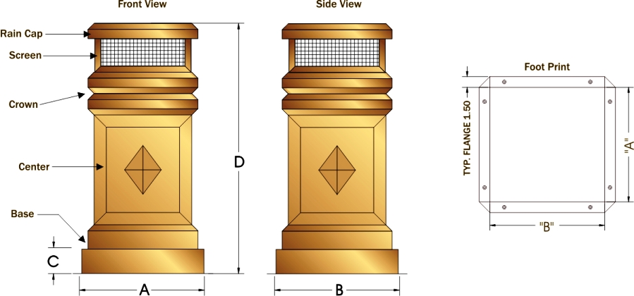 Chimney Pot Schematic Drawing
