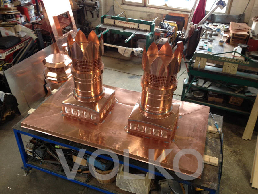 copper chimney pots and chase
