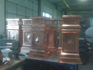 roman custom copper chimney pots