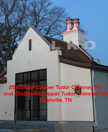 copper chimney pots pool house